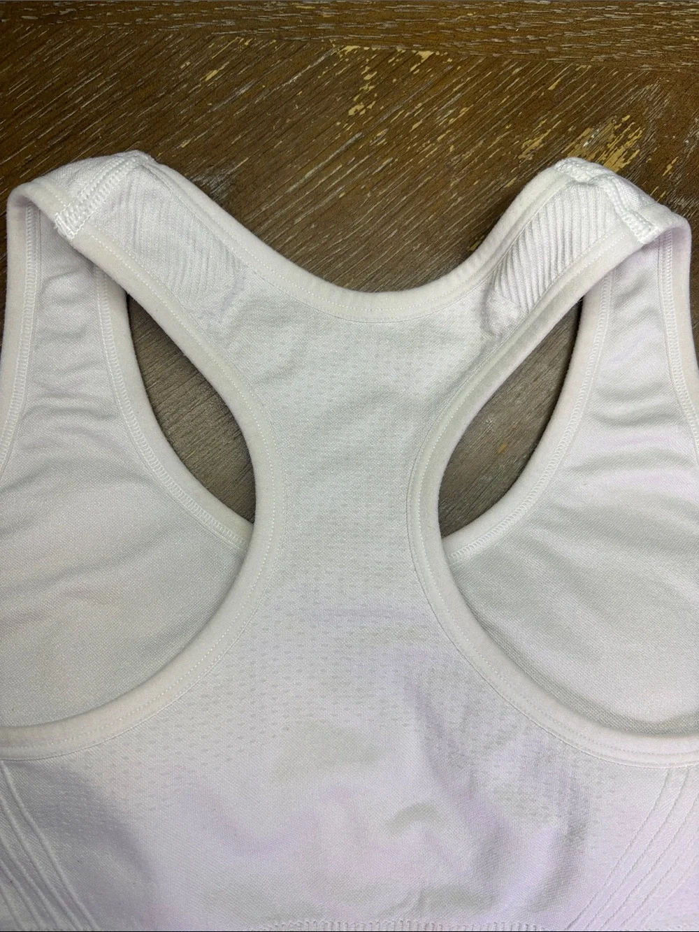 90 Degrees Mauve laser-cut hollow-out racerback & Avia White seamless Sports Bra